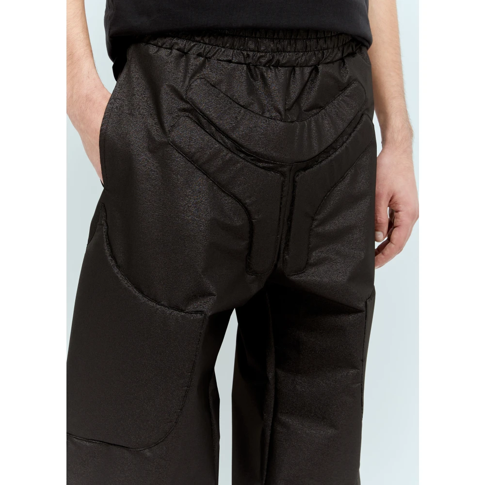 Walter Van Beirendonck Glitter Finish Space Pants met reliëfpanelen Black Heren