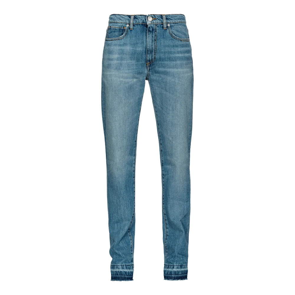 Pinko Women's Blue Skinny Jeans,, Rebel Wash Straight Denim Trousers W28