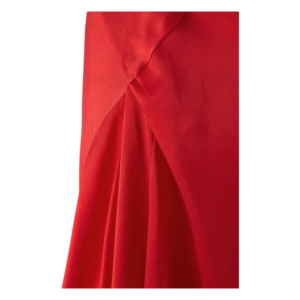 Cortana Martina Rode Cupro Jurk Red Dames