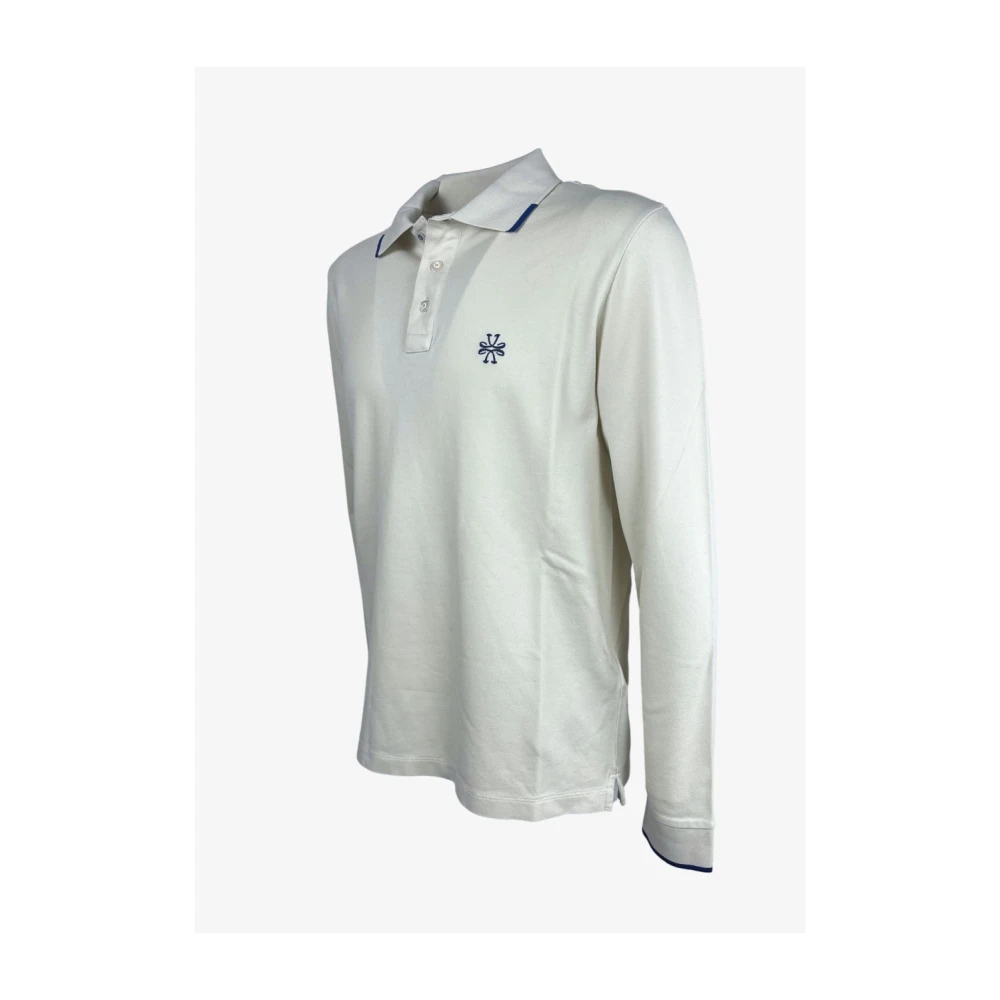 Jacob Cohën Geborduurd poloshirt met lange mouwen White Heren