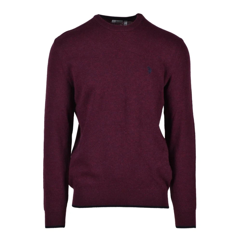 U.s. Polo Assn. Wollen Mix Gebreide Trui Red Heren