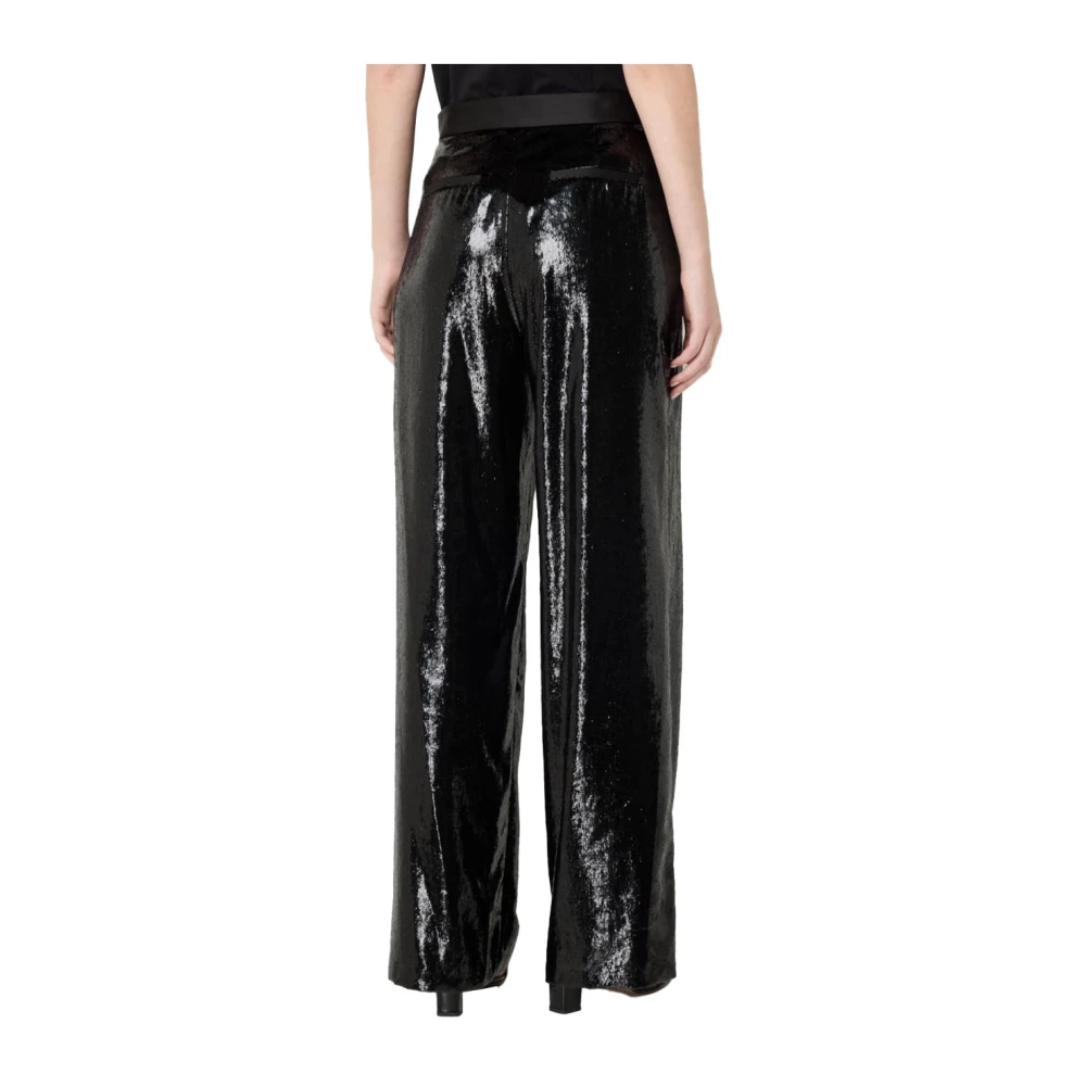 Pennyblack Hoge taille polyester broek Black Dames