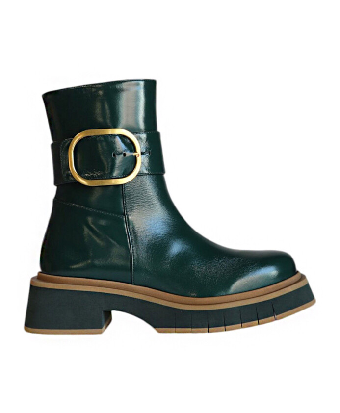 bottine-en-cuir-vert