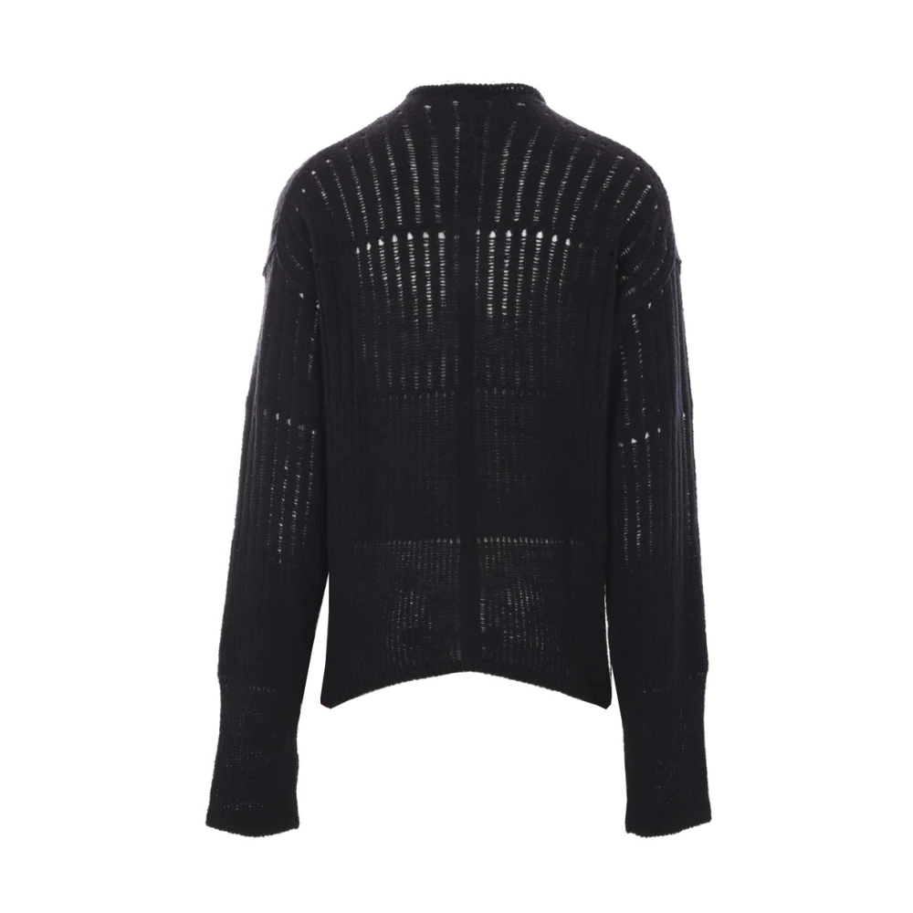 Rick Owens Oversized Geribbelde Trui Black Heren