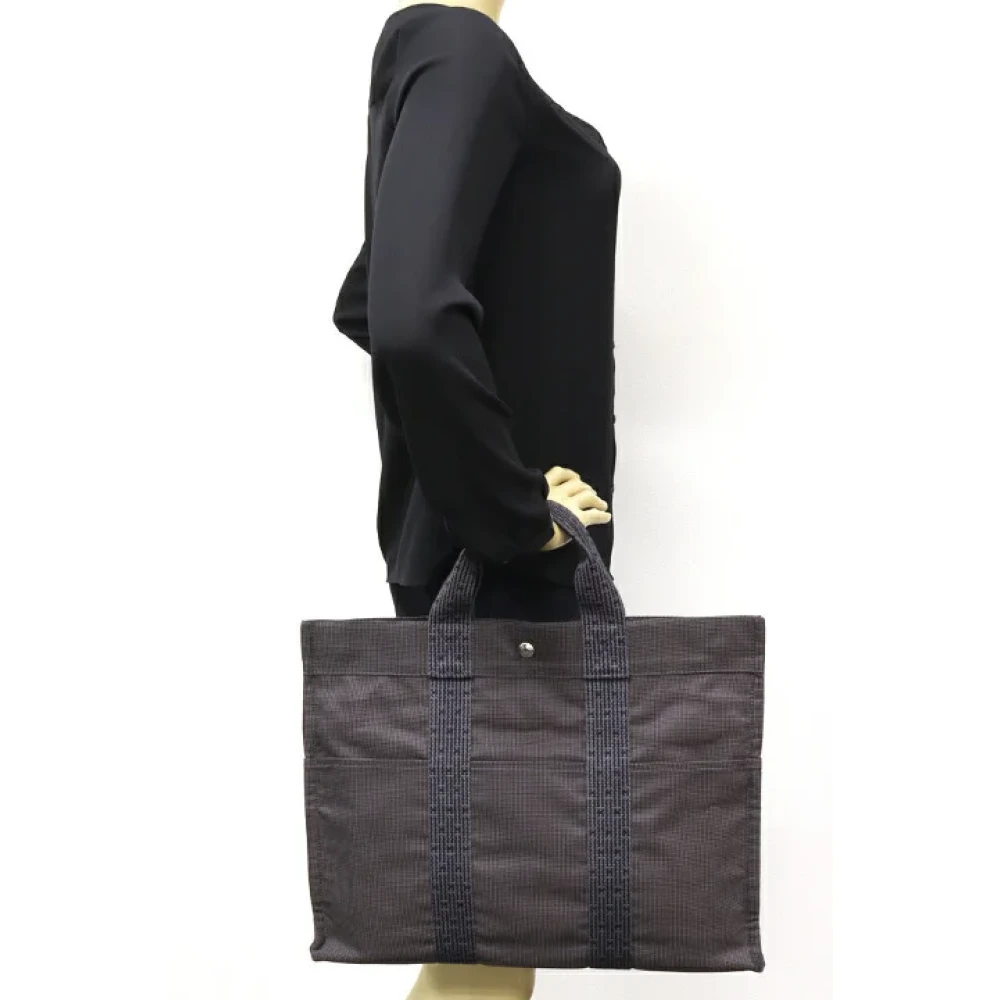 Hermès Vintage Pre-owned Canvas handbags Gray Dames