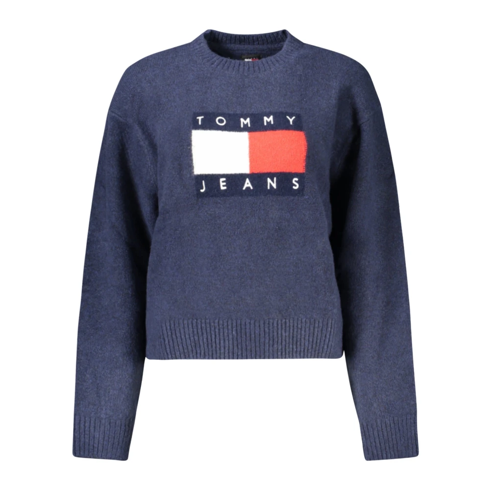 Tommy Hilfiger Blauwe Dames Trui Lange Mouw Geborduurd Blue Dames