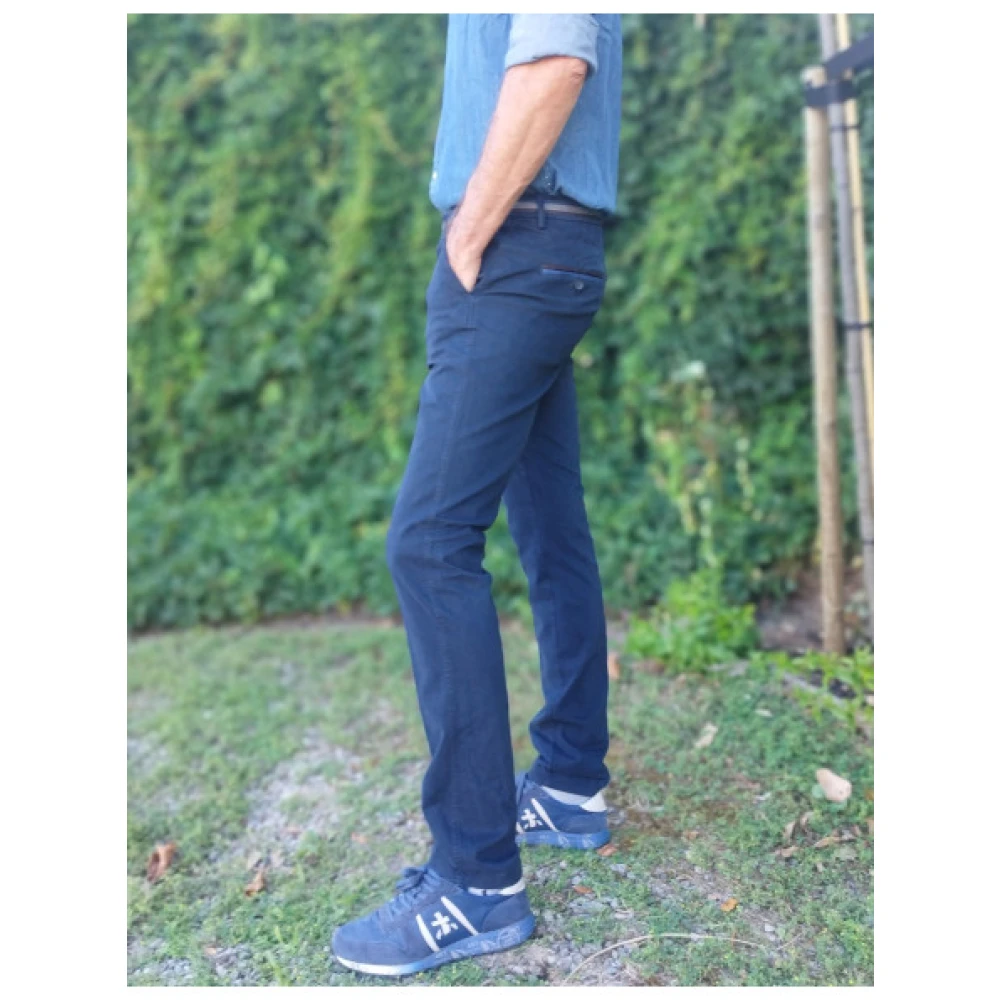 Mason's Slim Fit Chino Broek Blue Heren