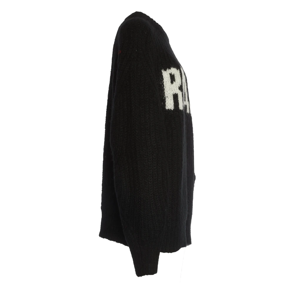 Rotate Birger Christensen Zwarte Gebreide Trui Sweater Aw24 Black Dames