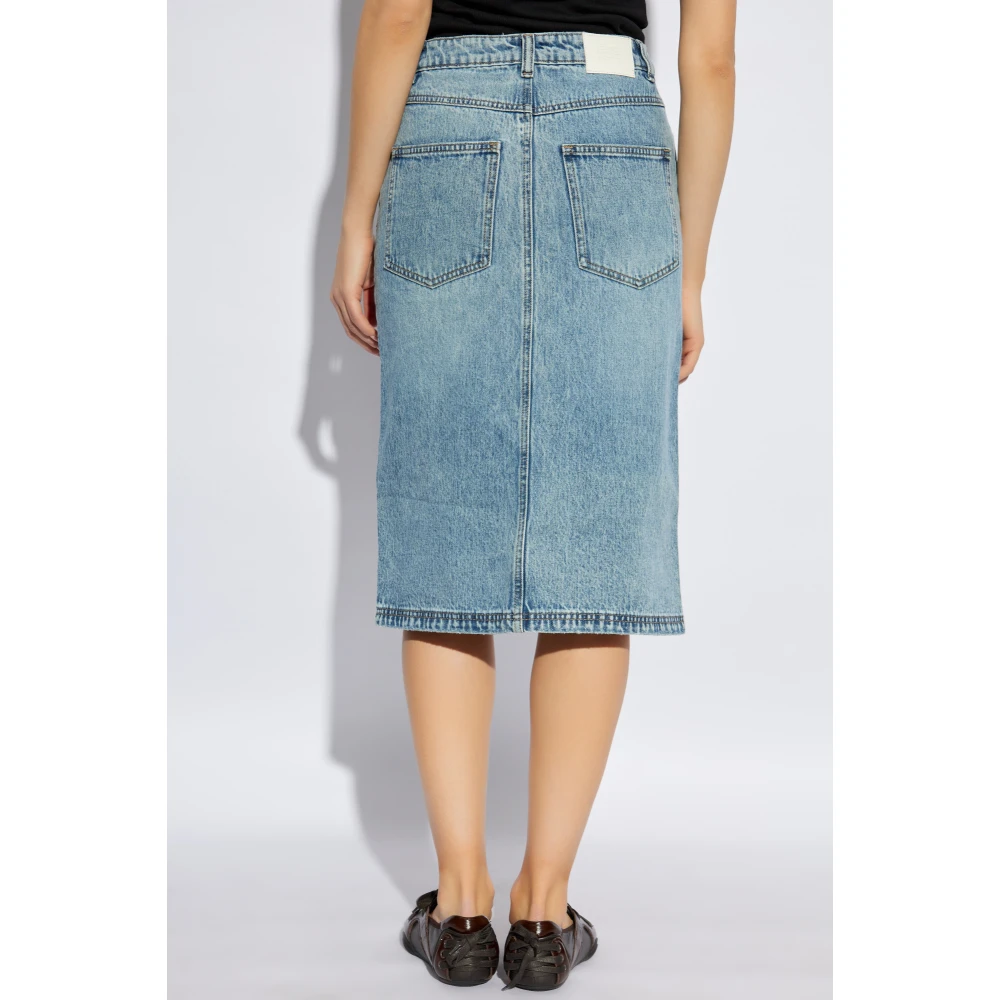 Gestuz Rok met split Blue Dames