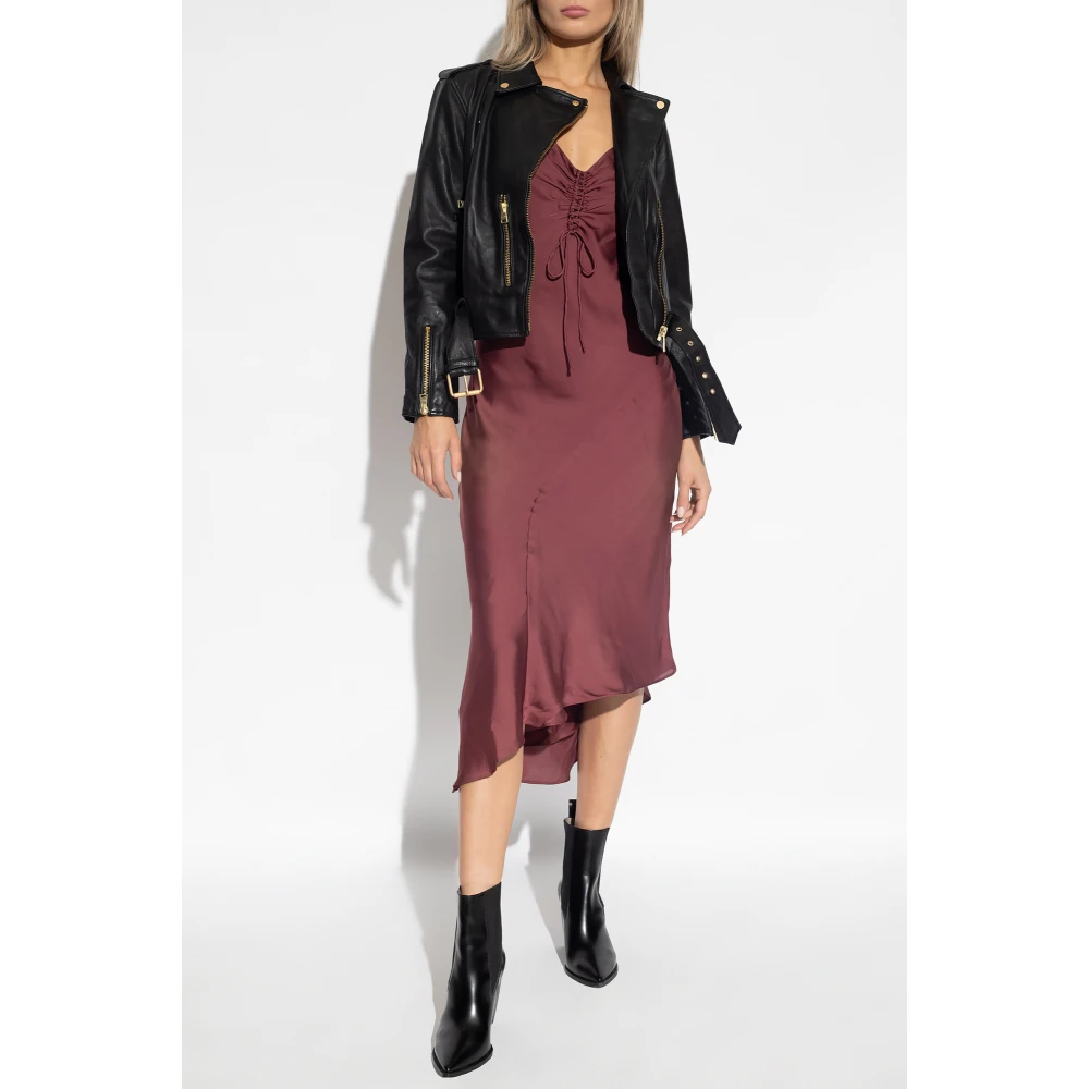 AllSaints Balfern leren jas Black Dames