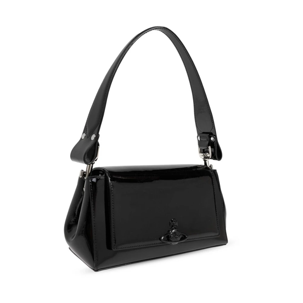 Vivienne Westwood Zwarte Patentleren Overslagtas Black Dames