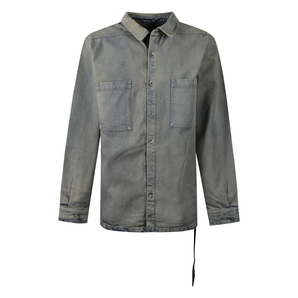 Rick Owens Blue Denim Shirts, Male, M, Denim Shirt