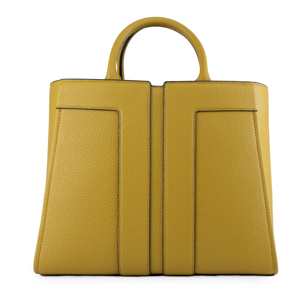 Elisabetta Franchi Curry Gehamerde Kunstleren Handtas Yellow Dames