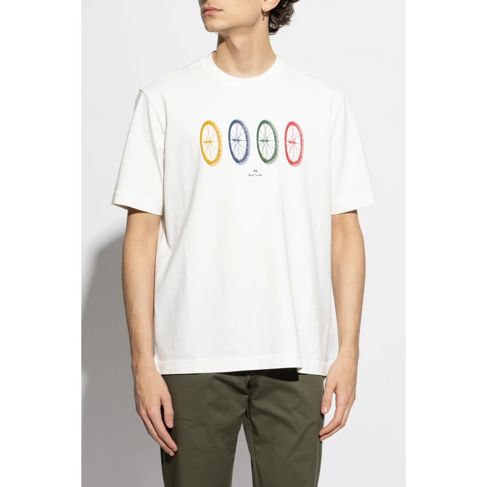 PS By Paul Smith Katoenen T-shirt met print White Heren