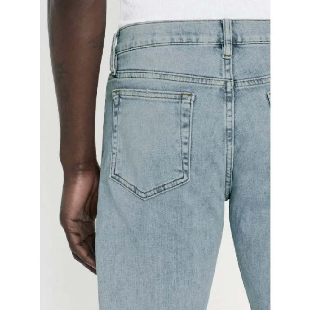 Frame Slim Straight Denim Jeans in Blauw Blue Heren