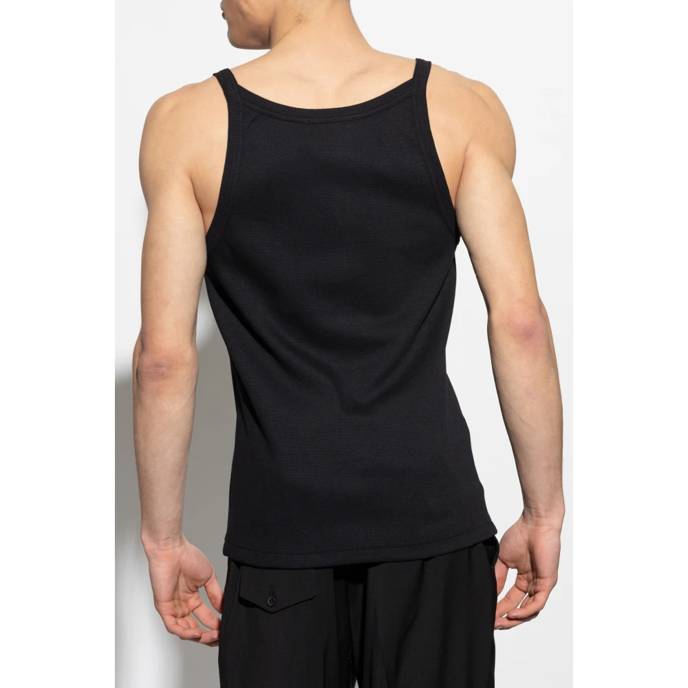 Versace Jeans Couture Geribbelde mouwloze top Black Heren