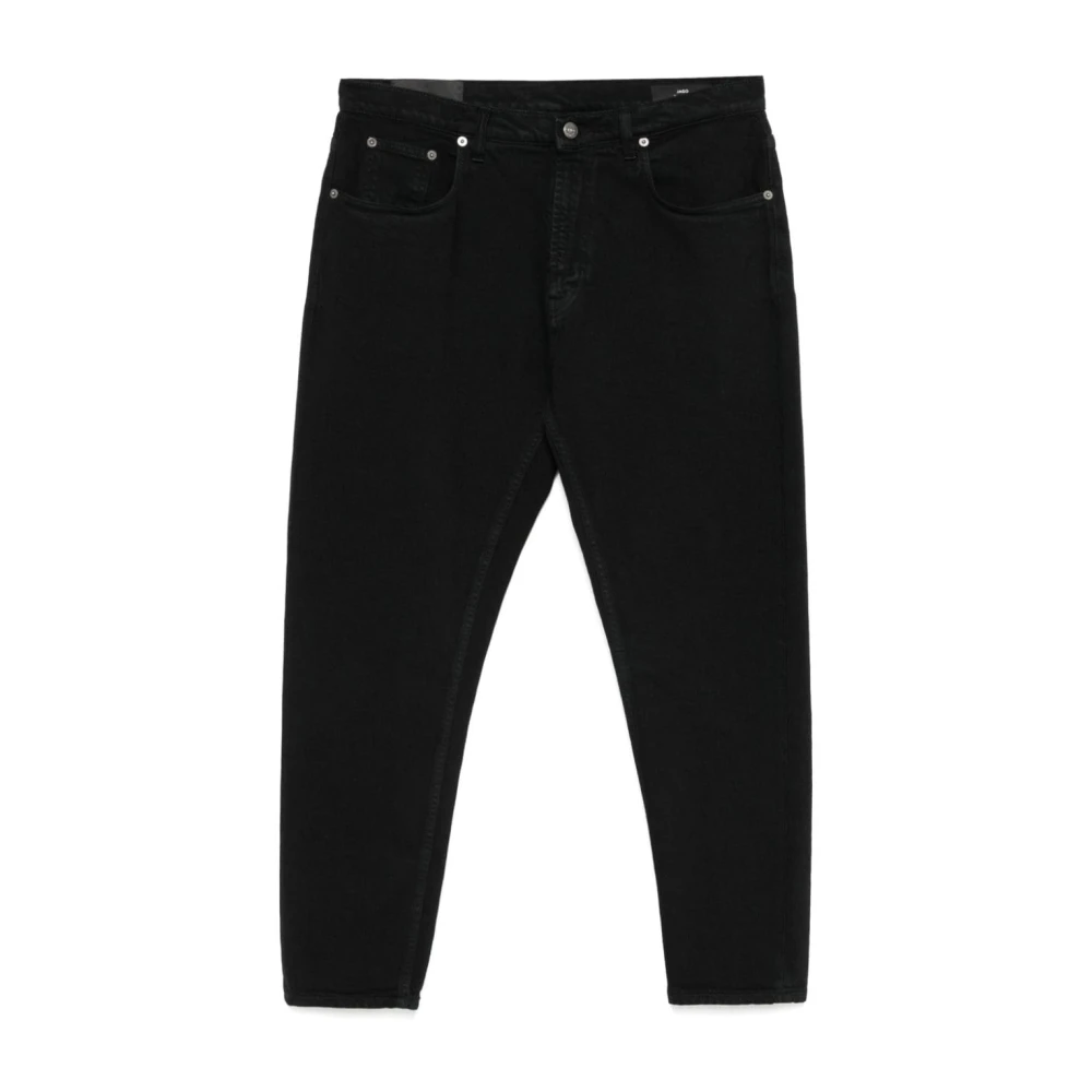 Dondup Zwarte Stretch Denim Broek Black Heren