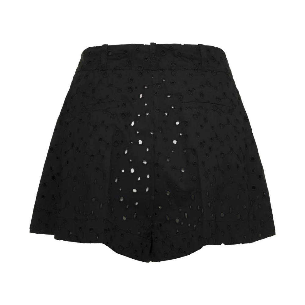 Semicouture Zwarte Katoenmix Shorts Black Dames