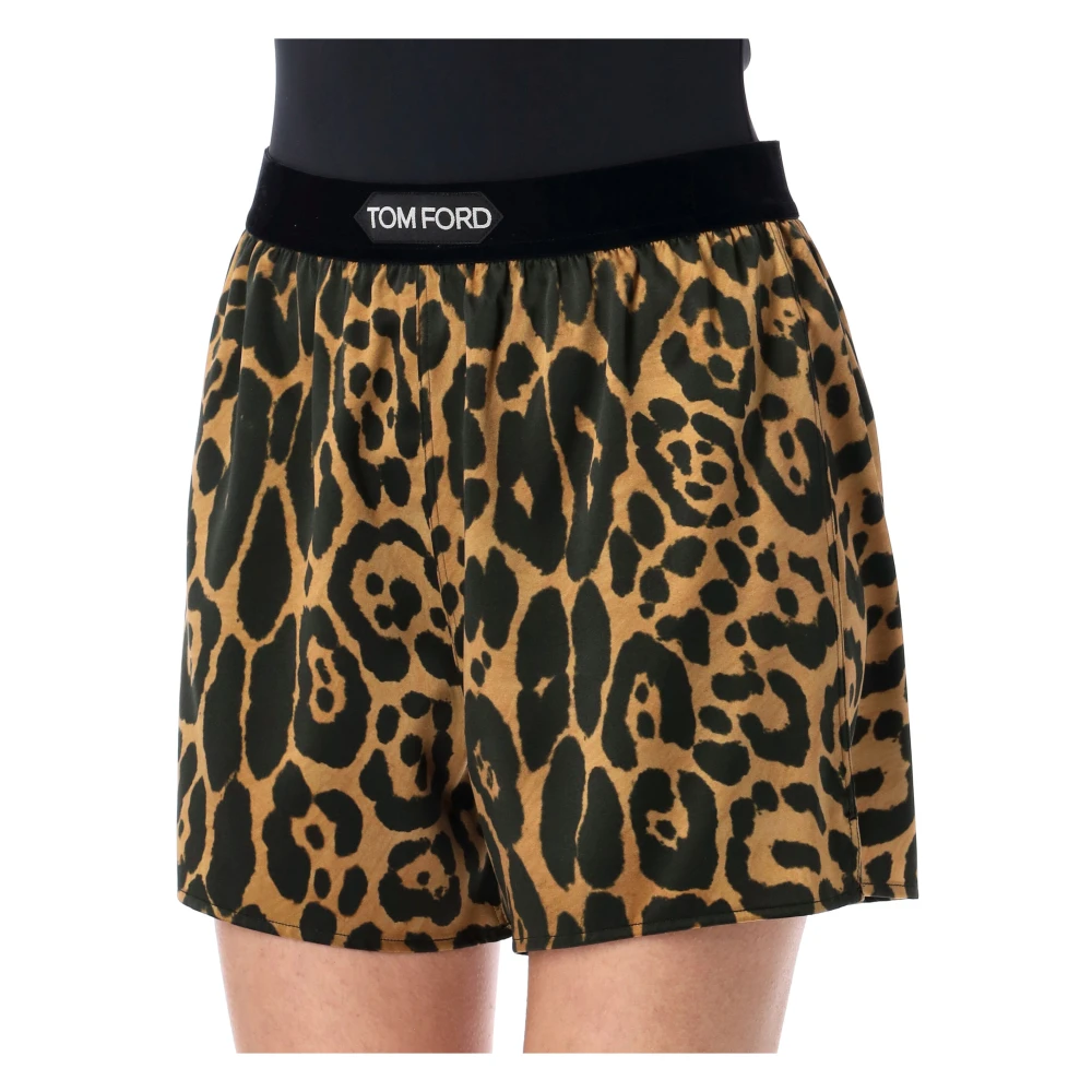 Tom Ford Luxe Zijden Boxershorts Camel Leo Multicolor Dames
