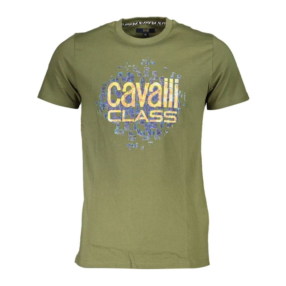Cavalli Class Korte Mouw Groen Heren T-shirt Print Logo Green Heren