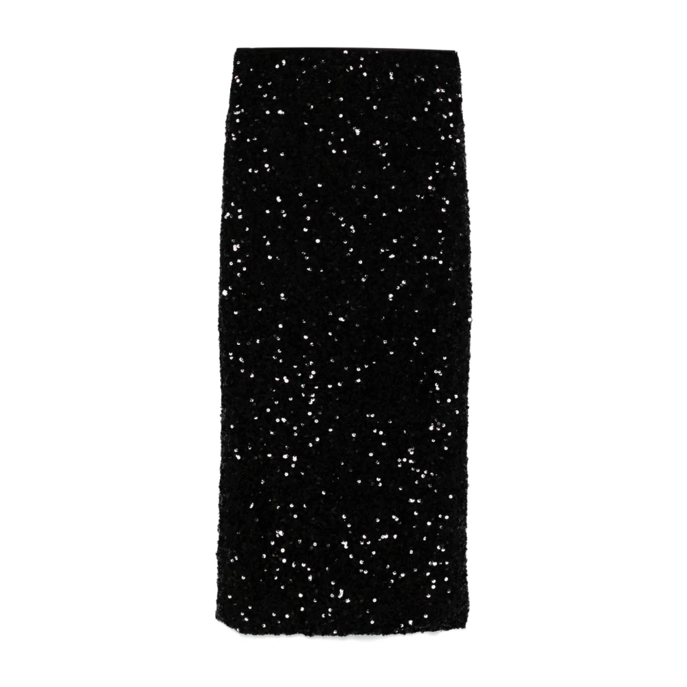 Rotate Birger Christensen Zwarte Pailletten Stretch Rok Black Dames