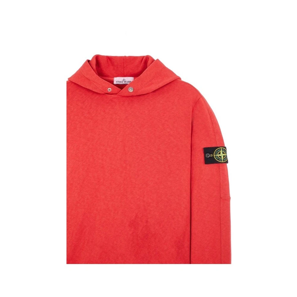 Stone Island Rode hoodie met Old behandeling Red Heren
