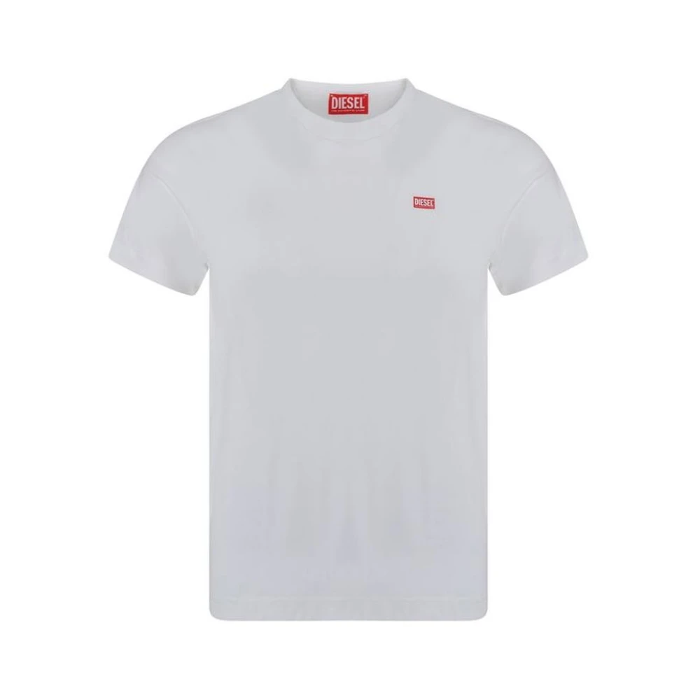 Diesel Katoenen crew-neck t-shirt reguliere pasvorm White Heren