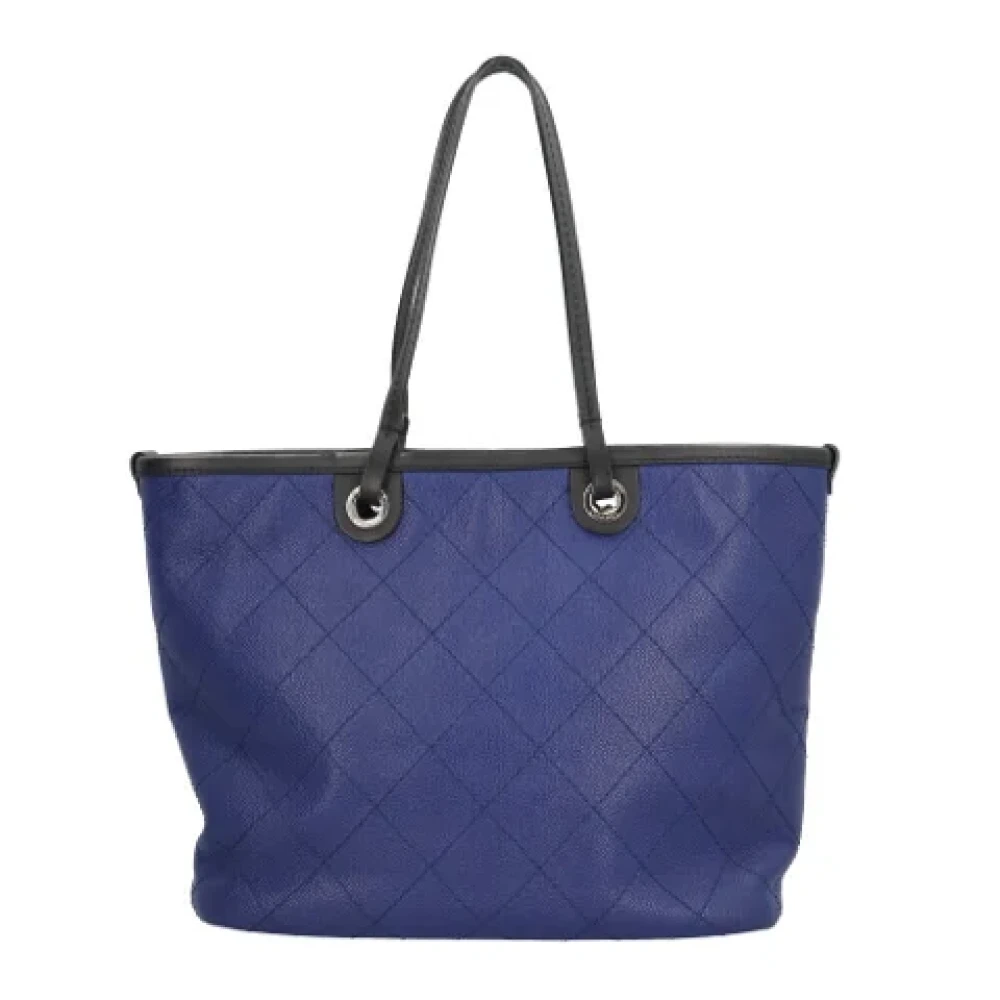 Chanel Vintage Pre-owned Leather totes Blue Dames