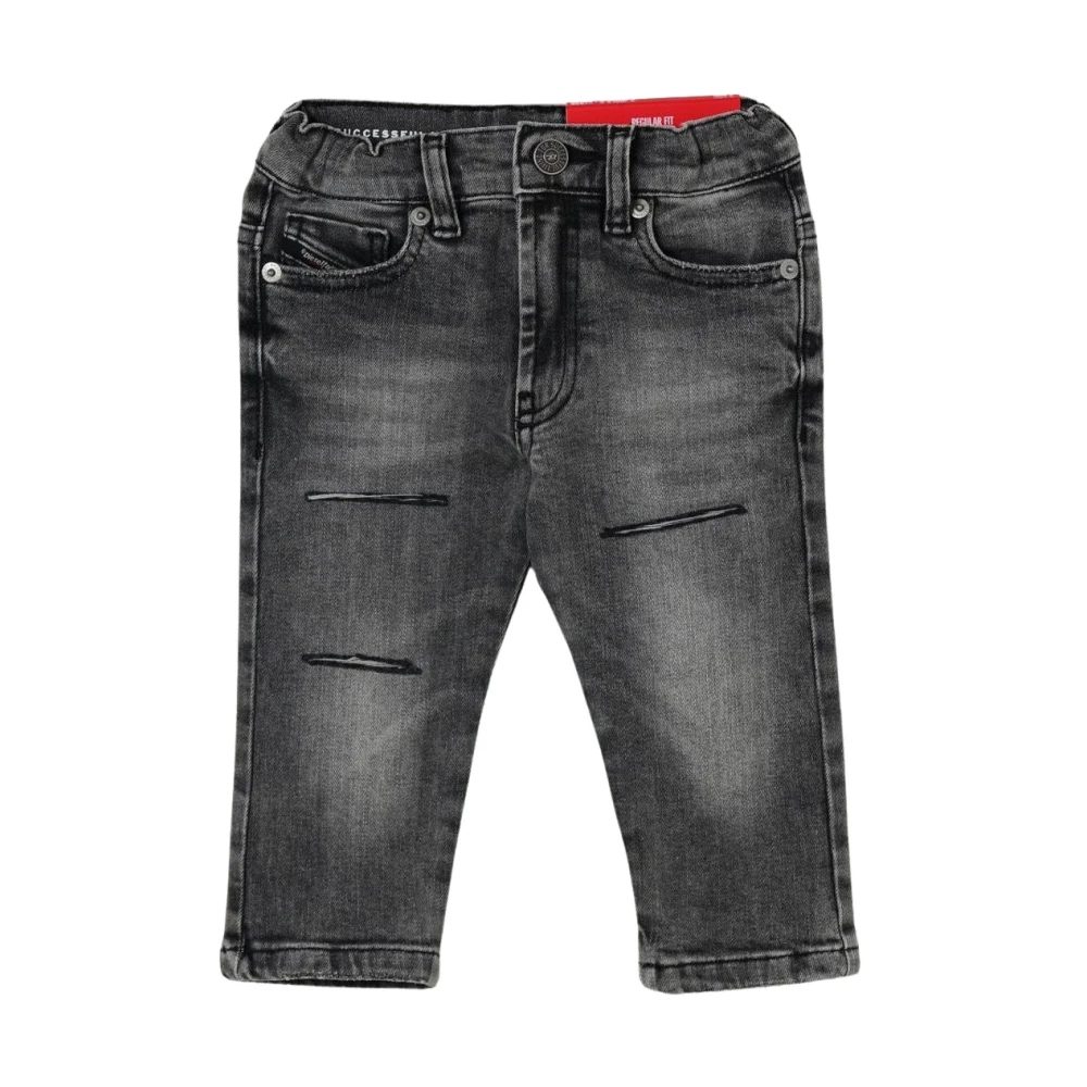 Diesel Unisex Black Regular Fit Jeans