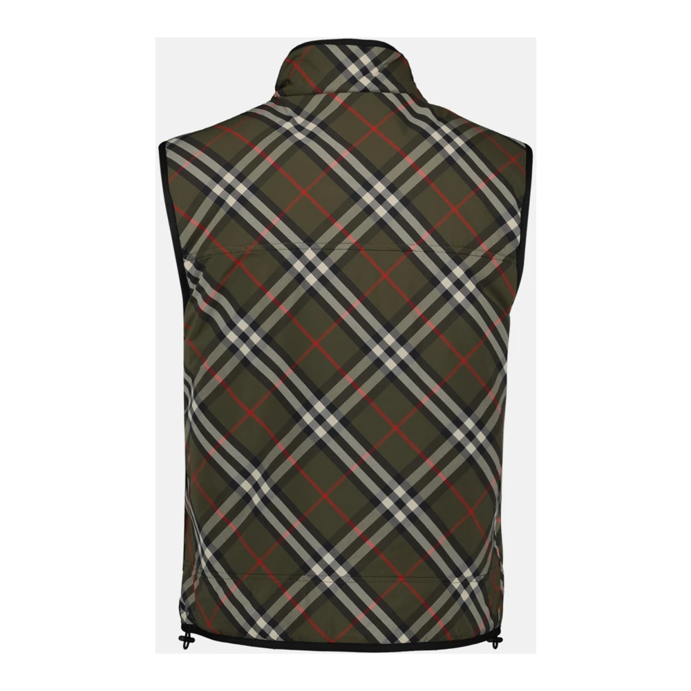 Burberry Vintage Geruite Mouwloze Jas Mannen Green Heren
