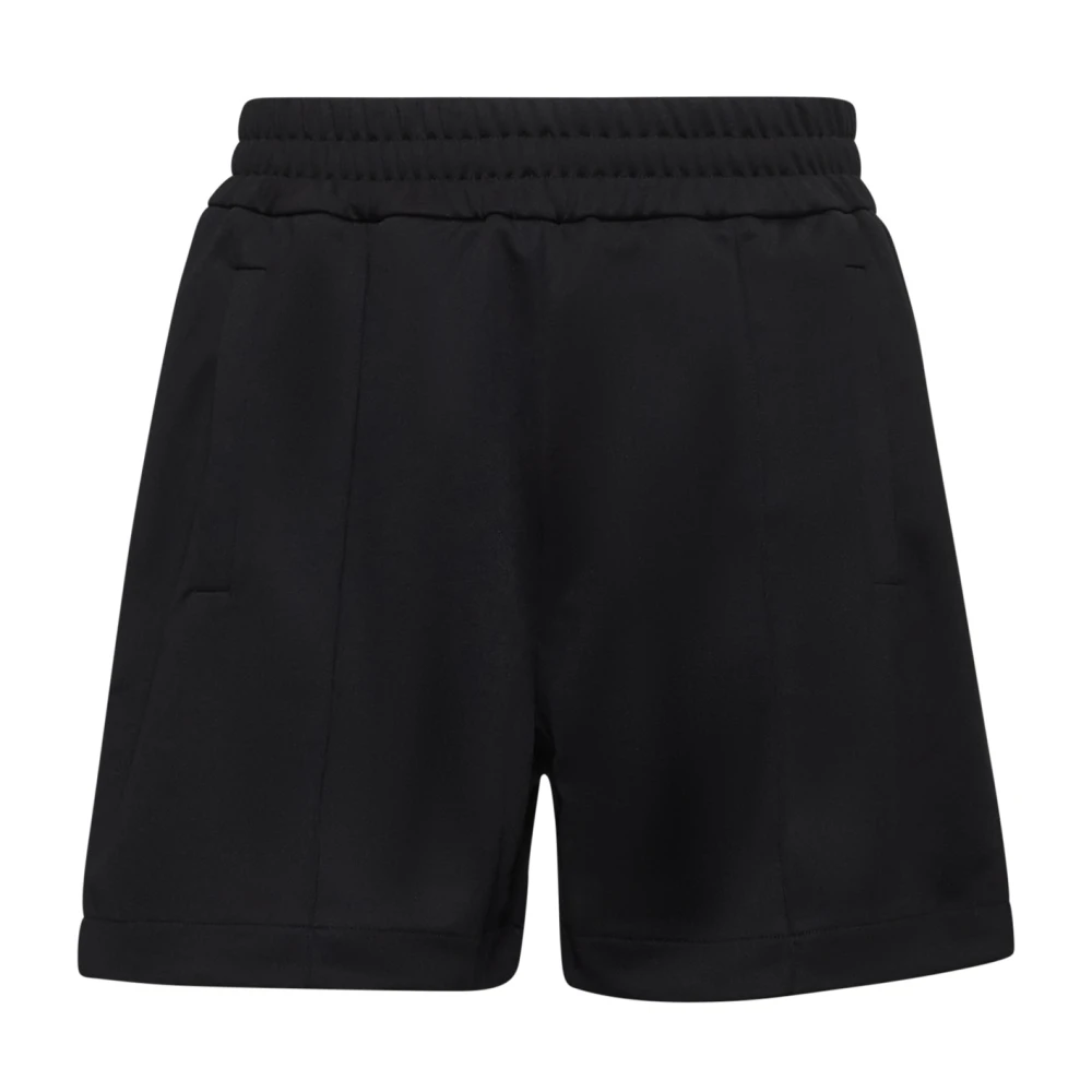 Palm Angels Men's Black Curved Logo Shorts - Casual Shorts - M - Shorts