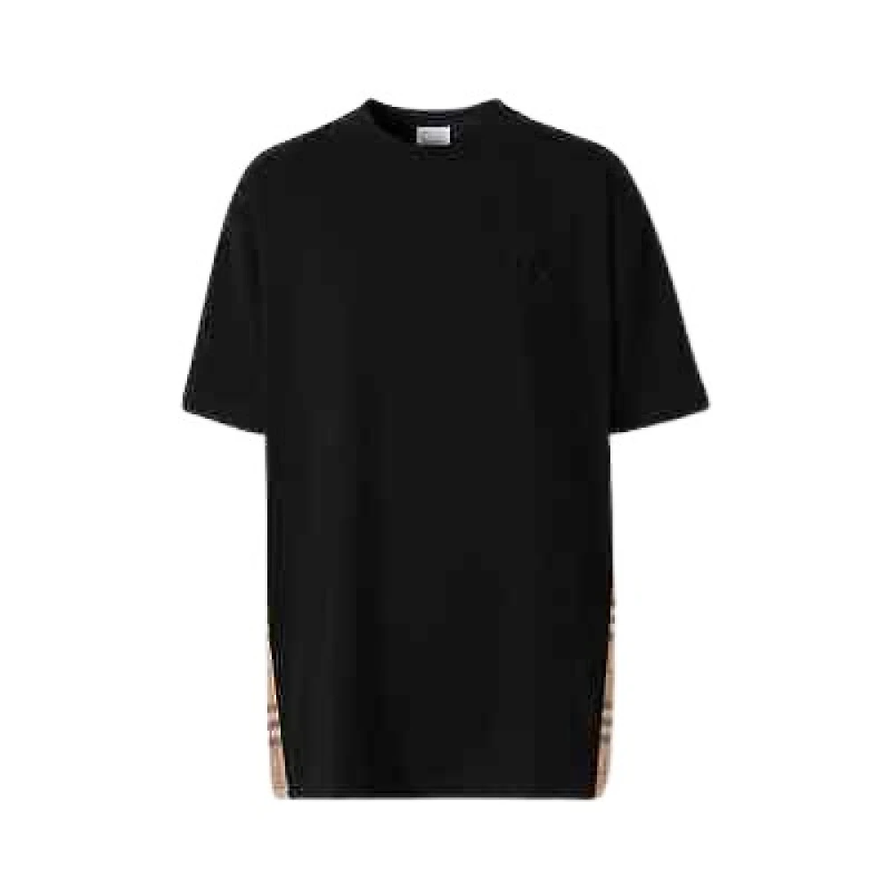 Burberry Side Check Relaxed Fit T-shirt Black Heren