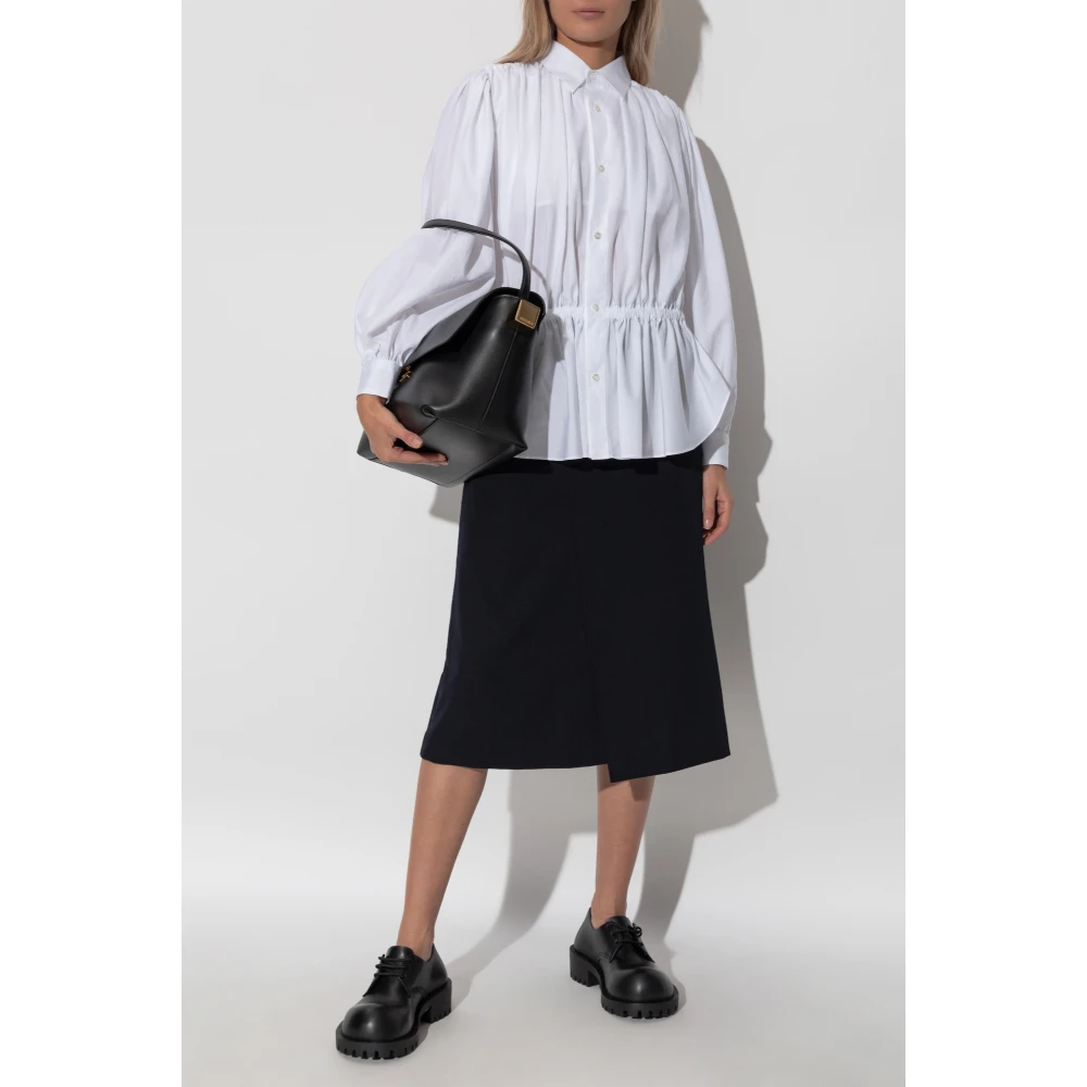Comme des Garçons Shirt met decoratieve draperieën White Dames