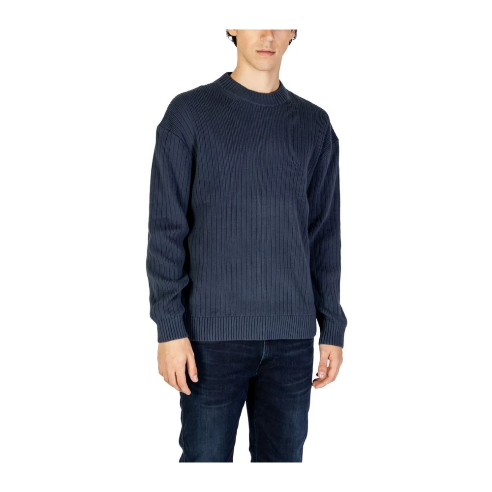 Calvin Klein Jeans Katoenen Gebreide Trui Blue Heren