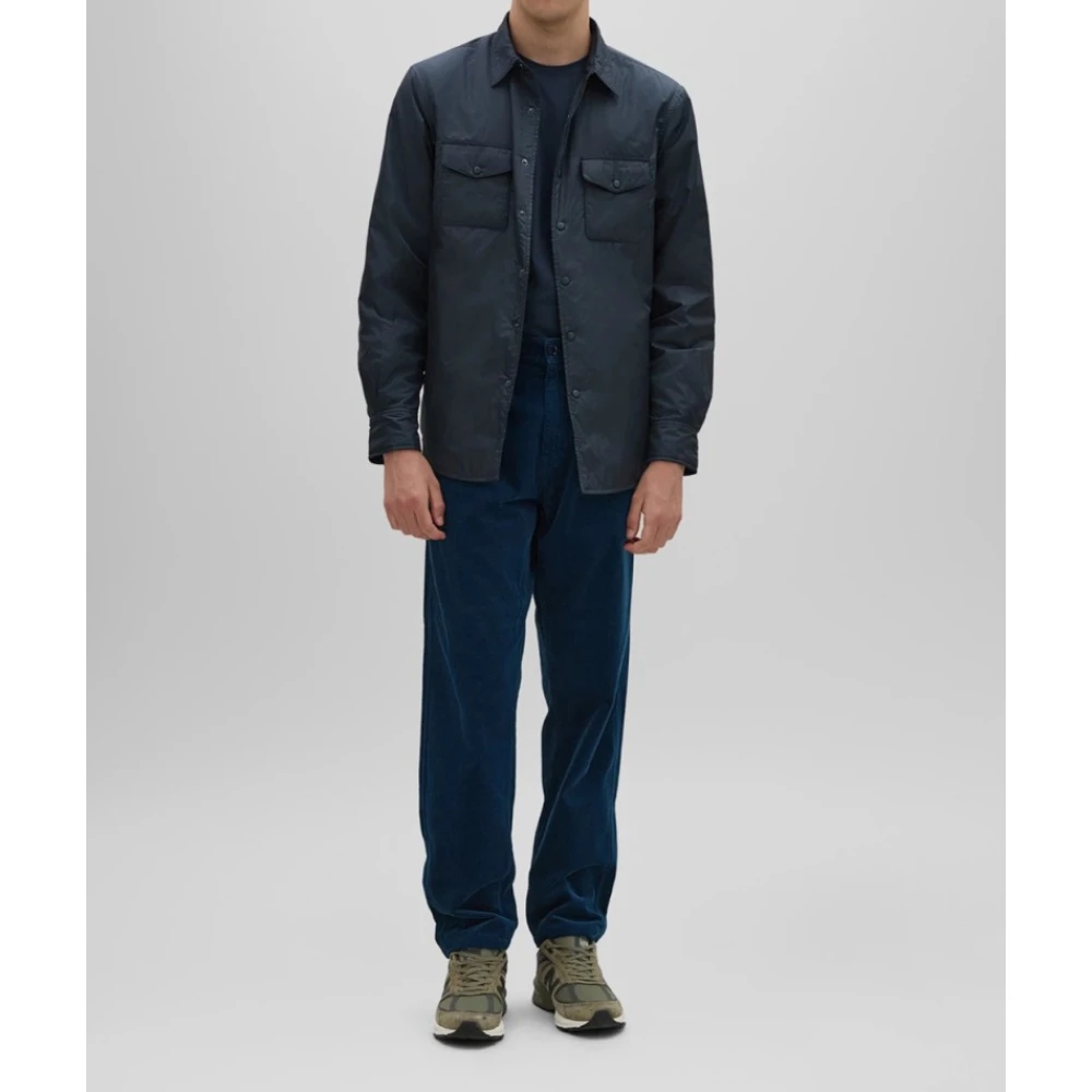 Aspesi Gewatteerd overhemd met knoopsluiting Blue Heren