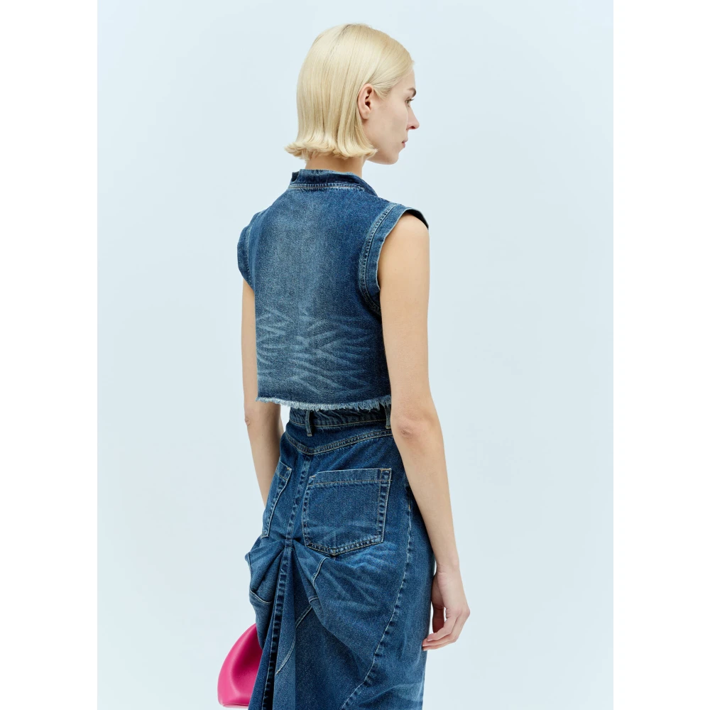 Reward If Found Mermaid Denim Top met Distressed Heart Blue Dames
