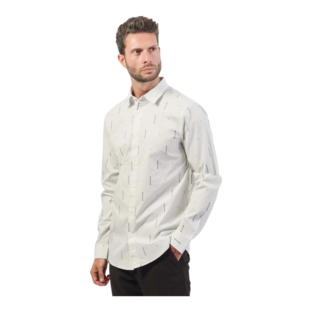 Armani Exchange Casual Poplin Katoenen Overhemd White Heren
