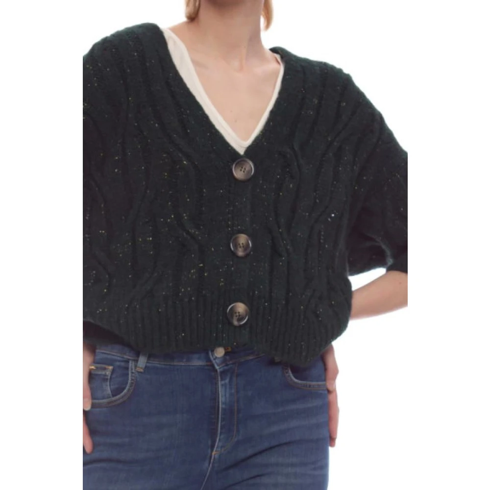 Kocca Geknoopte Batwing Mouw Vest Green Dames