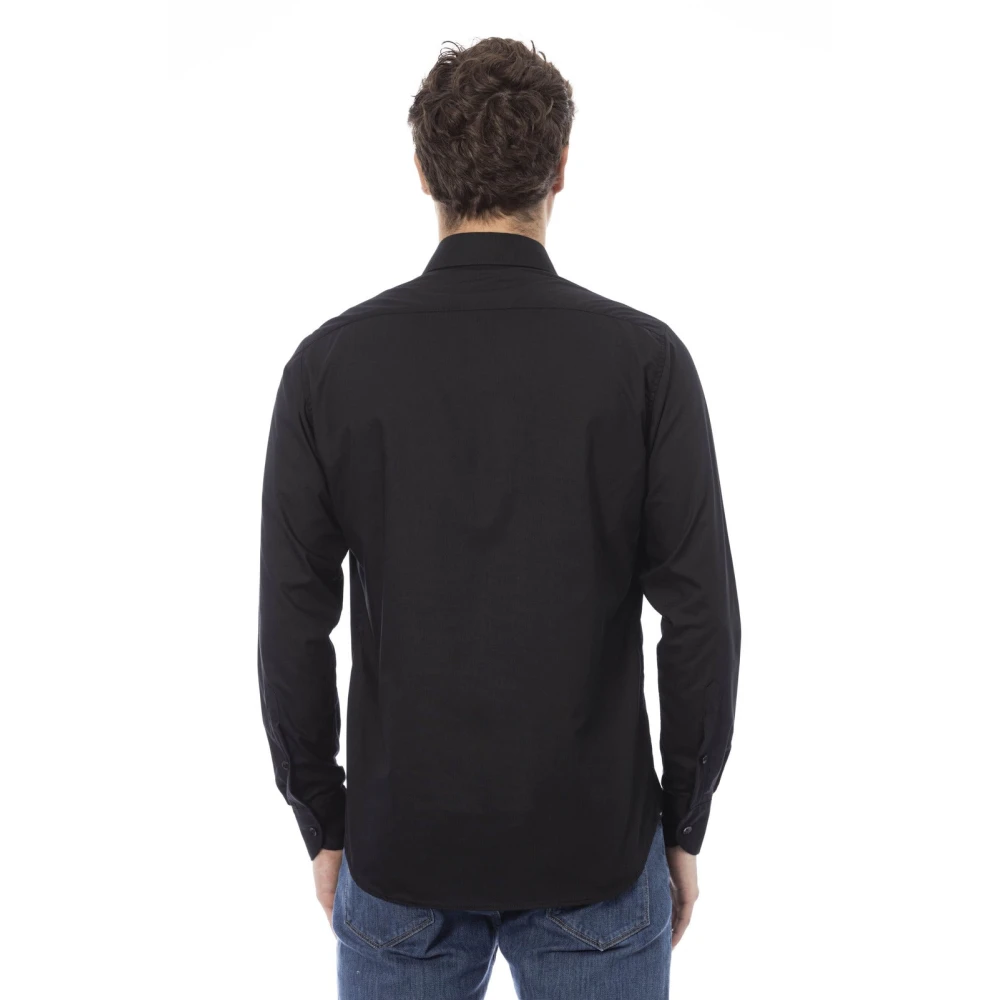 Baldinini Italiaanse kraagoverhemd met knoopsluiting Black Heren
