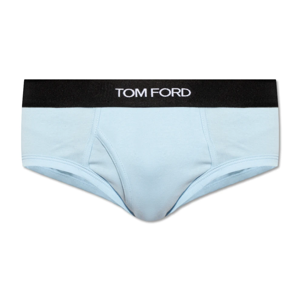 Tom Ford Mannelijk Blauw Ondergoed Heren, 2XL, Katoen, Briefs Met Logo
