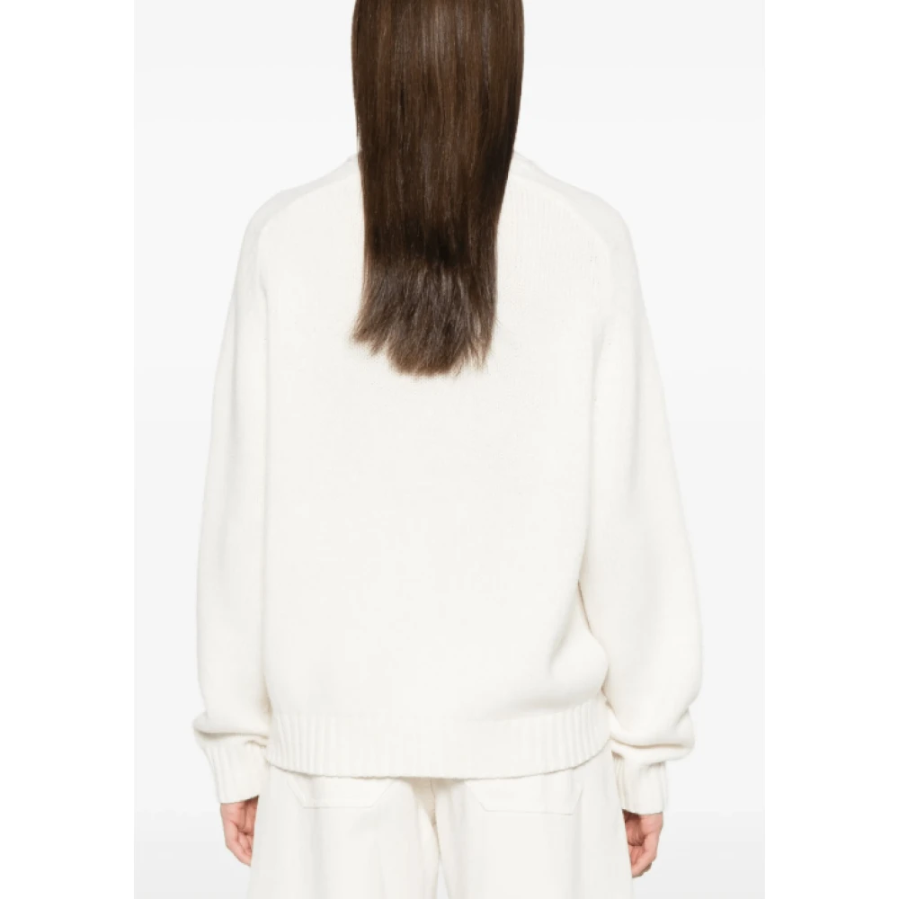 Khaite Witte Crew Neck Sweater met Raglan Mouwen White Dames