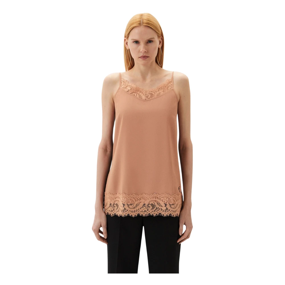 Twinset Chantilly Kant Top Brown Dames