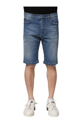 Blå Denim Bermuda Shorts