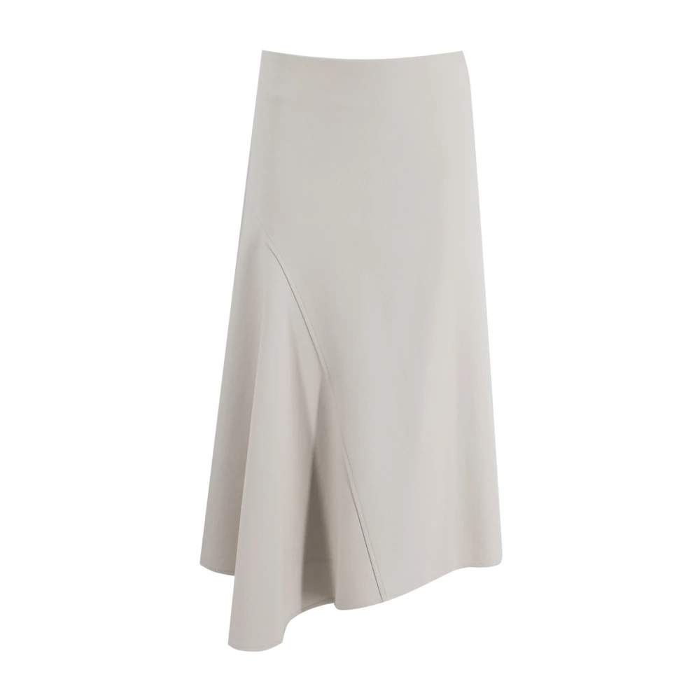 BRUNELLO CUCINELLI Elegant Flared Midi Skirt White Dames