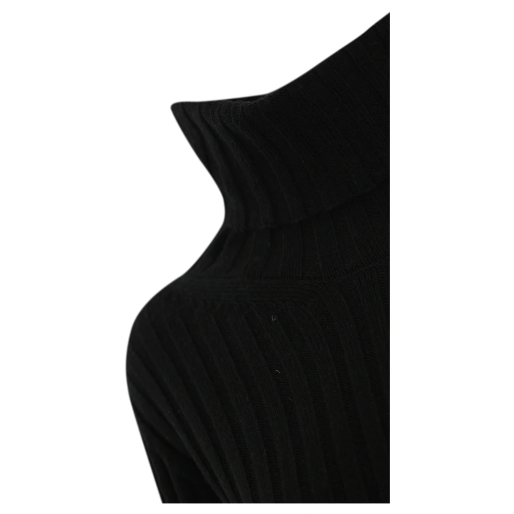 Liviana Conti Kasjmier Zwarte Trui Korte Mouw Black Dames
