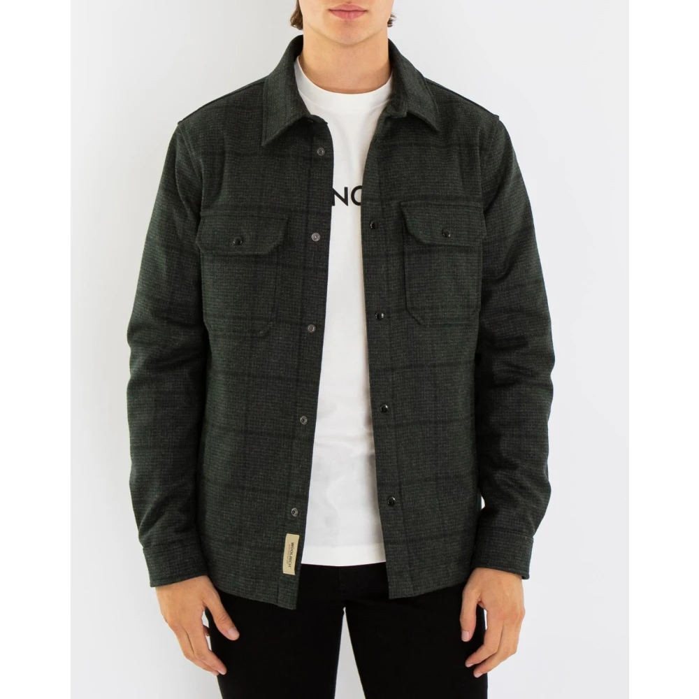 Woolrich Alaskan Wool Overshirt Green Heren