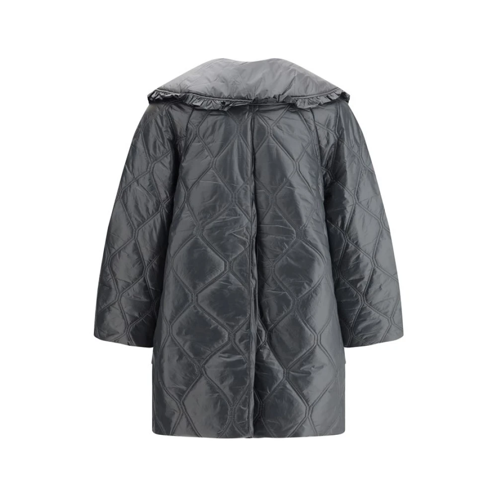 Ganni Gewatteerd Oversized Jack met Rits Black Dames