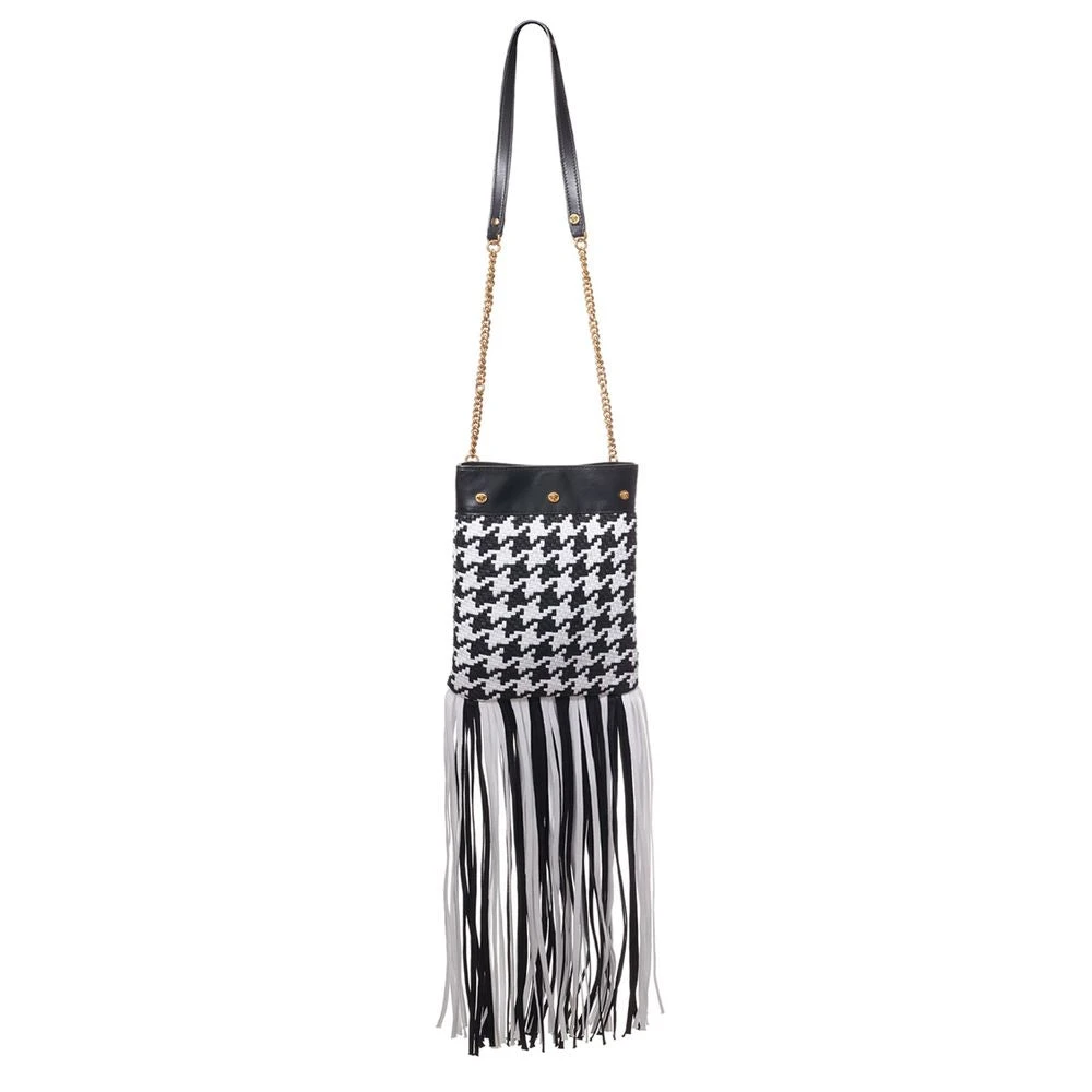 Versace Elegante Contrast Leren Handtas Black Dames
