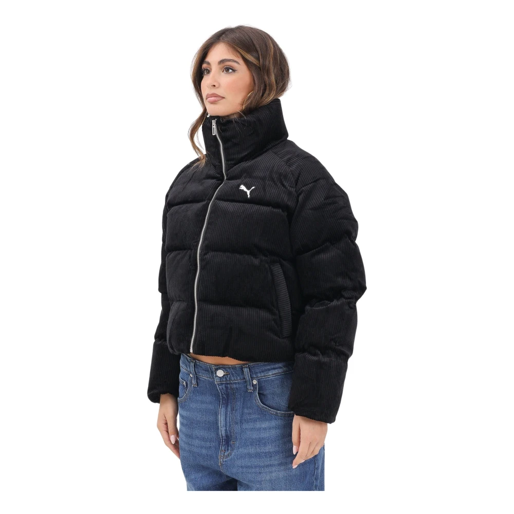 PUMA Giacca imbottita in velluto a coste Wardrobe Essentials da donna, Abbigliamento, Nero, S - Immagine 3