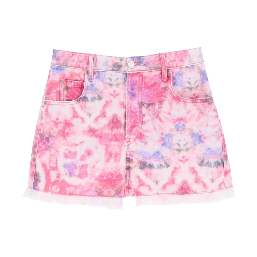 Isabel marant Tie-Dye Frayed Mulberry Shorts Multicolor Dames